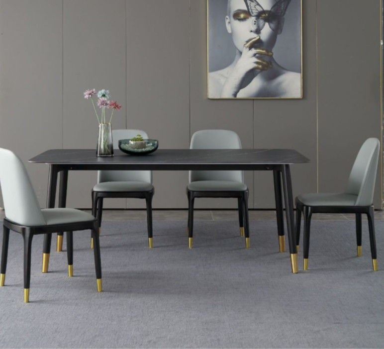 130cmx80cmx77cm میز ناهار خوری سنگ مرمر لوکس ، طراحی میز ناهار خوری با بالای سنگ مرمر