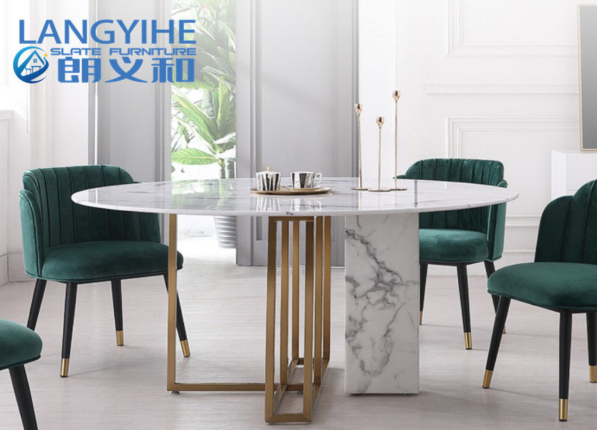 میز ناهار خوری مینیمالیستی Odm Circle Marble ترکیبی Nordic ارتفاع 75 سانتی متر