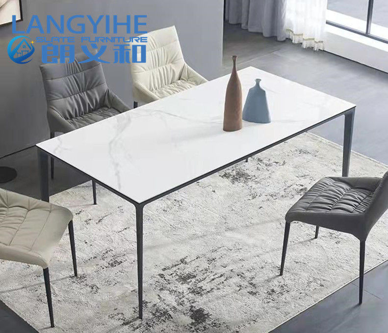 میز ناهارخوری سنگ مرمر مینیمالیستی صفحه سنگ راک 130x70cm
